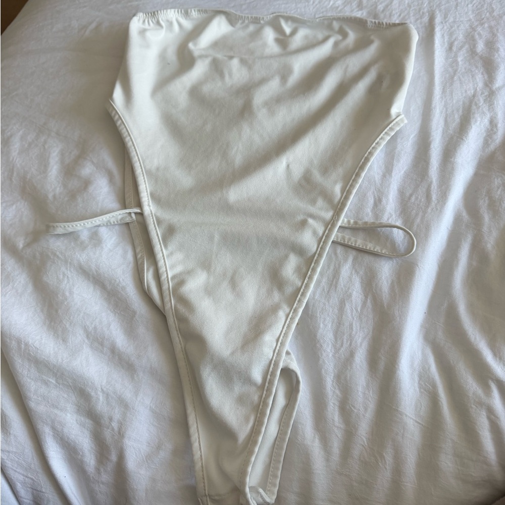 White Tube Top With Cuts